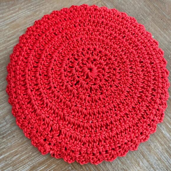 Lot Of 4 Crocheted Trivets /Potholders One Has Loop For Hanging - Picture 7 of 9